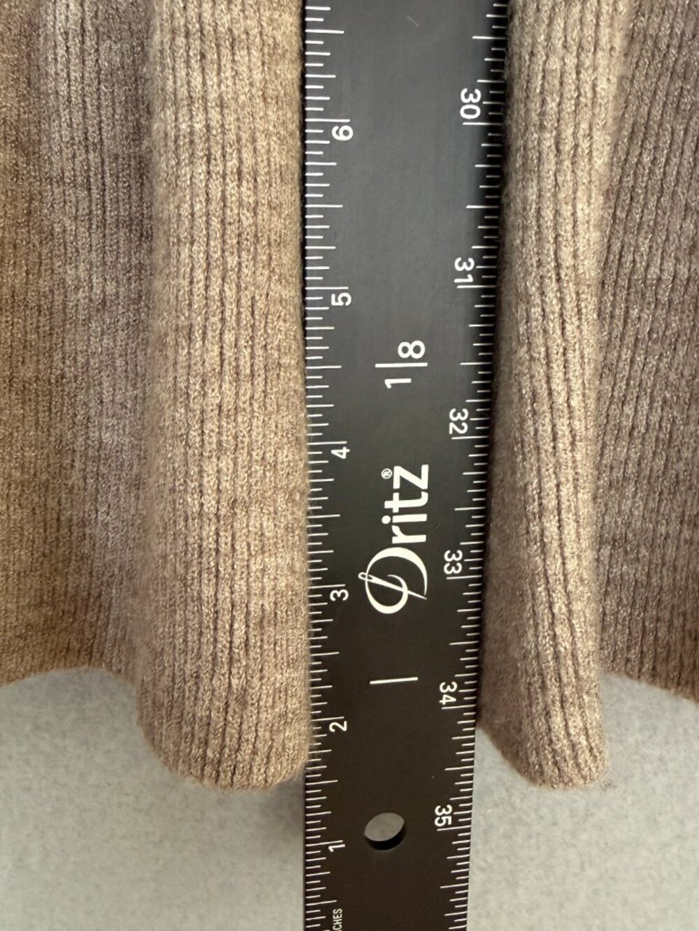 Dreamers by Debut Women's Ruffled Knit Cardigan Medium Taupe Open Front Feminine - Picture 12 of 14